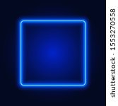 blue neon square frame  sign on ... | Shutterstock .eps vector #1553270558