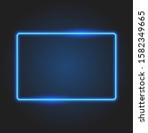 blue neon sign  rectangle frame ... | Shutterstock .eps vector #1582349665
