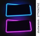 neon geometric banner  glowy... | Shutterstock .eps vector #1774262762
