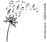 music notes flower  dandelion... | Shutterstock .eps vector #1883416648
