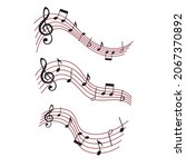 music notes set  black musical... | Shutterstock .eps vector #2067370892