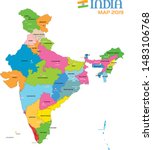 new india map 2019   jammu and... | Shutterstock .eps vector #1483106768