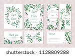 wedding card templates set with ... | Shutterstock .eps vector #1128809288