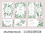 wedding card templates set with ... | Shutterstock .eps vector #1130228528