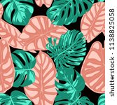 tropical pattern. seamless... | Shutterstock .eps vector #1138825058