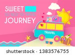 sweet journey. vacation and... | Shutterstock .eps vector #1383576755
