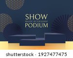 3d podium. round stage with... | Shutterstock .eps vector #1927477475