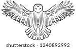 vector black and white flying... | Shutterstock .eps vector #1240892992