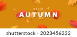 hello autumn illustration with... | Shutterstock .eps vector #2023456232