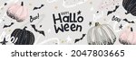happy halloween banner. trendy... | Shutterstock .eps vector #2047803665