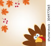 Greeting Card With Turkey In...