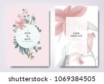 botanical wedding invitation... | Shutterstock .eps vector #1069384505