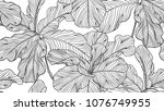 floral seamless pattern  black... | Shutterstock .eps vector #1076749955