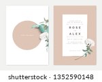 minimalist botanical wedding... | Shutterstock .eps vector #1352590148