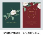 floral wedding invitation card... | Shutterstock .eps vector #1735893512