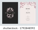 minimalist floral wedding... | Shutterstock .eps vector #1792848592