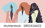 three women with different hair ... | Shutterstock .eps vector #1801416622