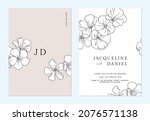 floral wedding invitation card... | Shutterstock .eps vector #2076571138