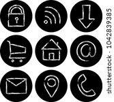 set of vector web icons on the... | Shutterstock .eps vector #1042839385