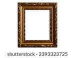 Small photo of Vintage picture frames on a white background can be used to complement and decorate many types of projects.