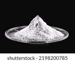 Small photo of Zinc sulfate, colorless crystalline chemical compound, mineral, food supplement, isolated black background