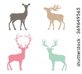 Various Silhouettes Of Deer...
