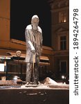 Small photo of Vilnius, Lithuania - January 14 2021: Monument of Jonas Basanavicius, activist and proponent of the Lithuanian National Revival and independence of Lithuanian state, vertical
