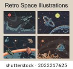 retro space illustrations ... | Shutterstock .eps vector #2022217625