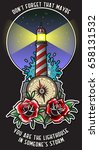 vector lighthouse  compass ... | Shutterstock .eps vector #658131532