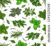 seamless pattern  culinary herb ... | Shutterstock .eps vector #1191125248