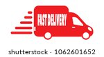 red bus icon for fast delivery... | Shutterstock .eps vector #1062601652