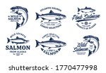 Vector Salmon Logo On A White...