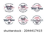 vector tuna vintage logo and... | Shutterstock .eps vector #2044417415