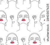 seamless pattern with women... | Shutterstock .eps vector #1840307635