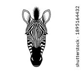 Zebra Head On White Background. ...