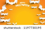 halloween background with bat... | Shutterstock .eps vector #1197730195