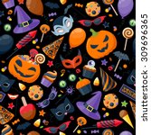 halloween party colorful... | Shutterstock .eps vector #309696365