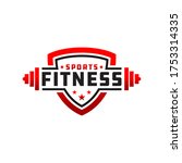 fitness badge sport logo design | Shutterstock .eps vector #1753314335