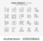 thin line icons set of... | Shutterstock .eps vector #1030238662