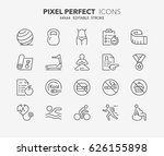 thin line icons set of fitness  ... | Shutterstock .eps vector #626155898