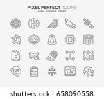 thin line icons set of car... | Shutterstock .eps vector #658090558