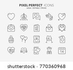 thin line icons set of love and ... | Shutterstock .eps vector #770360968