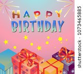 happy birthday celebration | Shutterstock .eps vector #1073465885