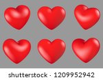 vector illustration  red hearts ... | Shutterstock .eps vector #1209952942