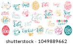 happy easter big lettering set. ... | Shutterstock .eps vector #1049889662