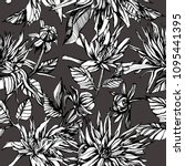 peony flower  pattern... | Shutterstock . vector #1095441395
