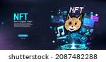 nft token in crypto artwork.... | Shutterstock .eps vector #2087482288