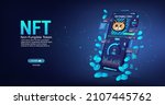 buy nft crypto token with... | Shutterstock .eps vector #2107445762