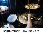 Professional Drum Set Closeup....
