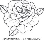 rose old school tattoo  art  | Shutterstock .eps vector #1478808692